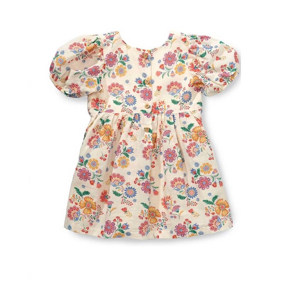 NEW PUREBABY kid's floral dress in coral multi